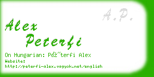 alex peterfi business card